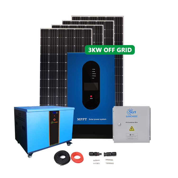 3Kw Residential Solar Kit 3000W Off Grid Solar System With Lithium Battery
