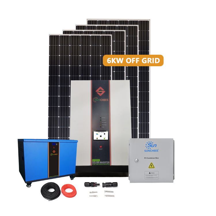 6KW solar power system with lithium battery bank ,12 years solar system manufacturer