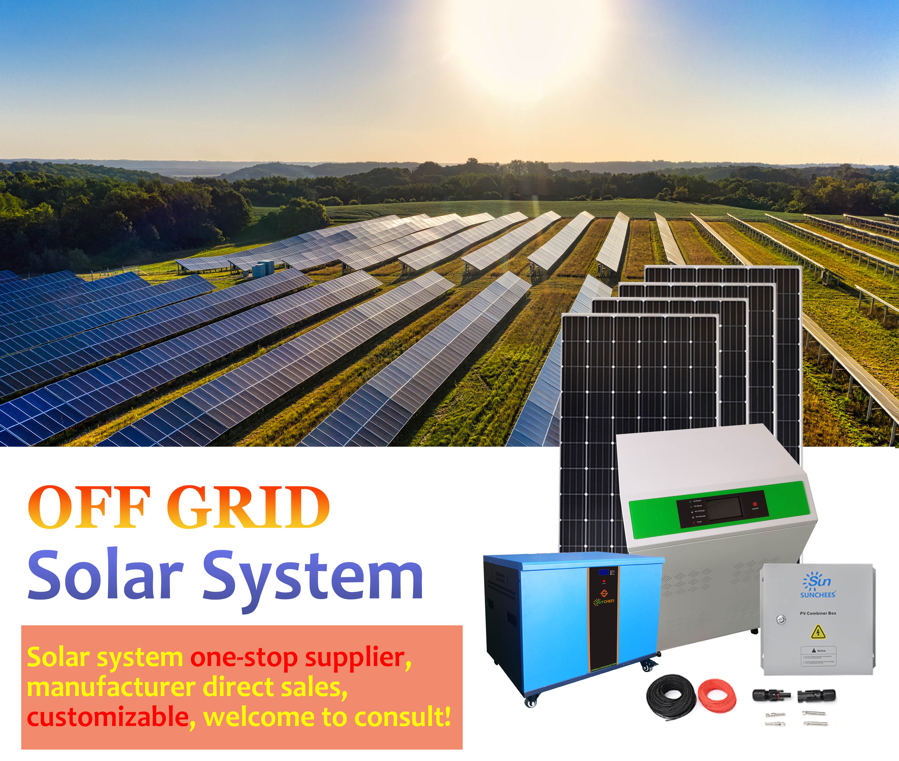 10KW complete solar off grid power system for home and industry use