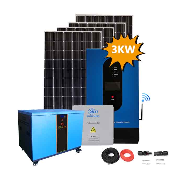 3Kw Residential Solar Kit 3000W Off Grid Solar System With Lithium Battery