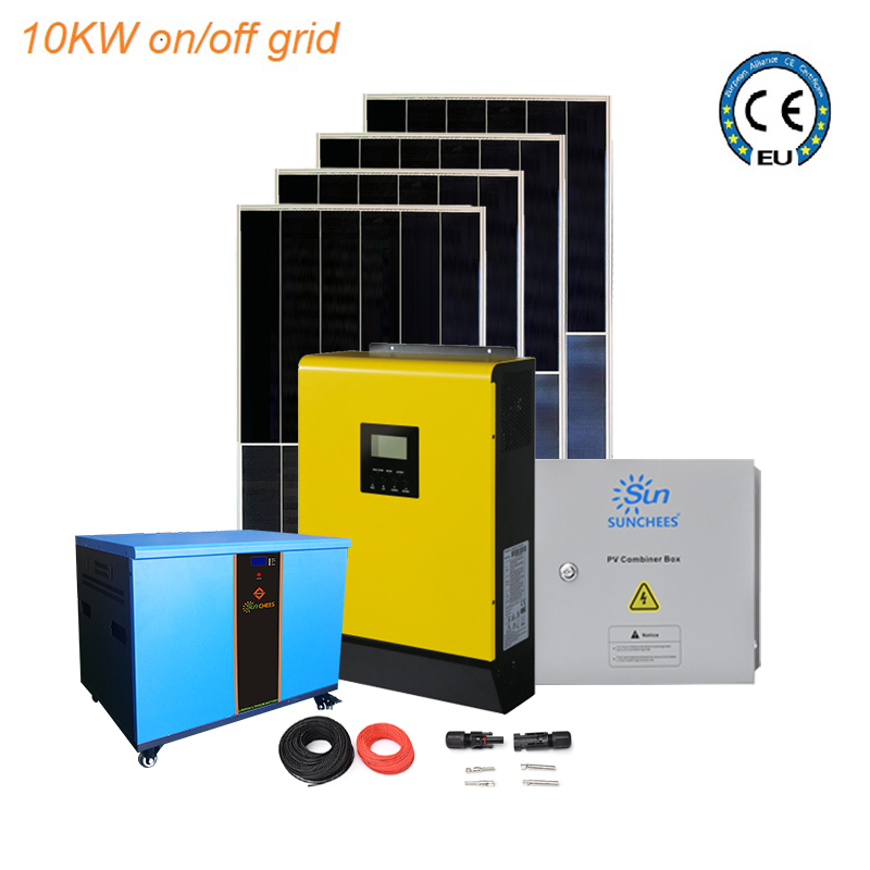 Solar Energy Systems 10Kw Home ON/OFF Grid Solar System With Batteries