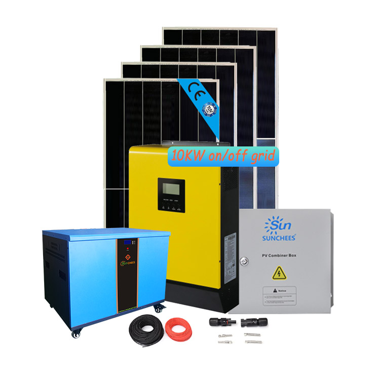 Complete Set Solar Power panel 10kw On hybrid Off Grid Home Solar Kit