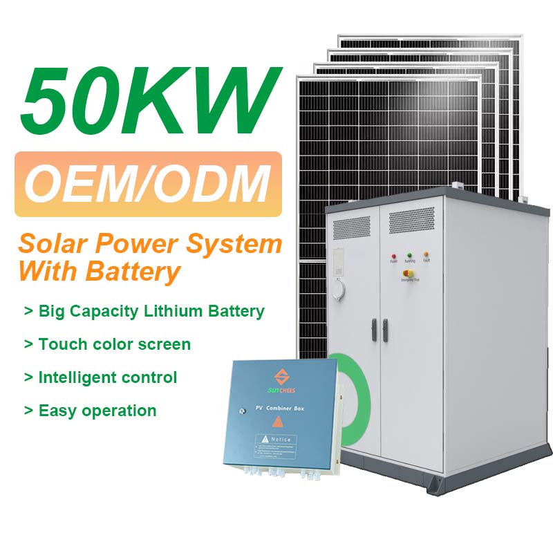 50kW 3-Phase Hybrid Commercial Solar Power System (114.7kWh LiFePO4 Battery, 360V 50KW On/Off-Grid Inverter) – Ideal for Factories, Schools, Villas & Large Homes