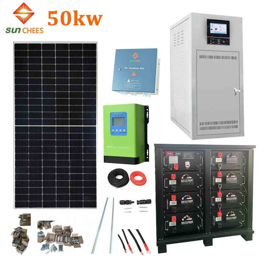 Sunchees 50kW Commercial and Residential Off-Grid with Grid Backup Solar System