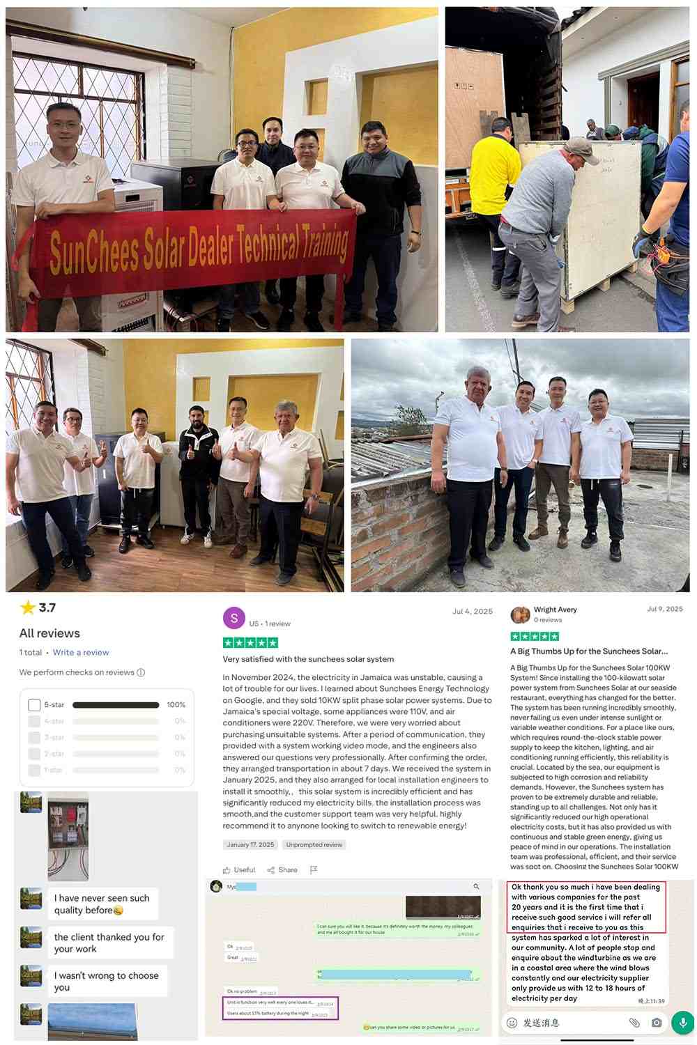 Sunchees Customer installation feedback and comments